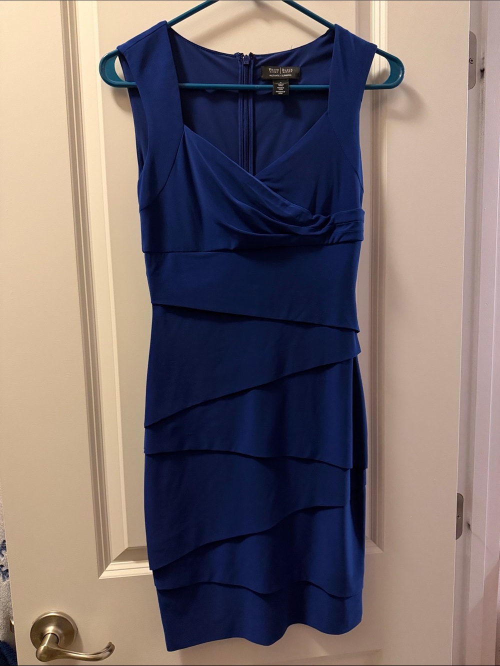Sophisticate Royal Blue Sleeveless Tiered Sheath Dress